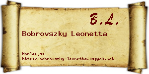 Bobrovszky Leonetta névjegykártya